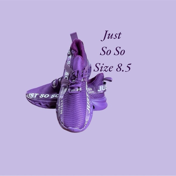 JUST SO SO TENNIS SHOES IN PURPLE BUILT TO HANDLE HEAVY WEIGHT - Picture 1 of 4